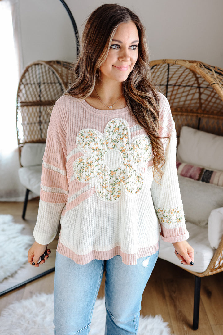 Saylor Daisy Patch Waffle Top