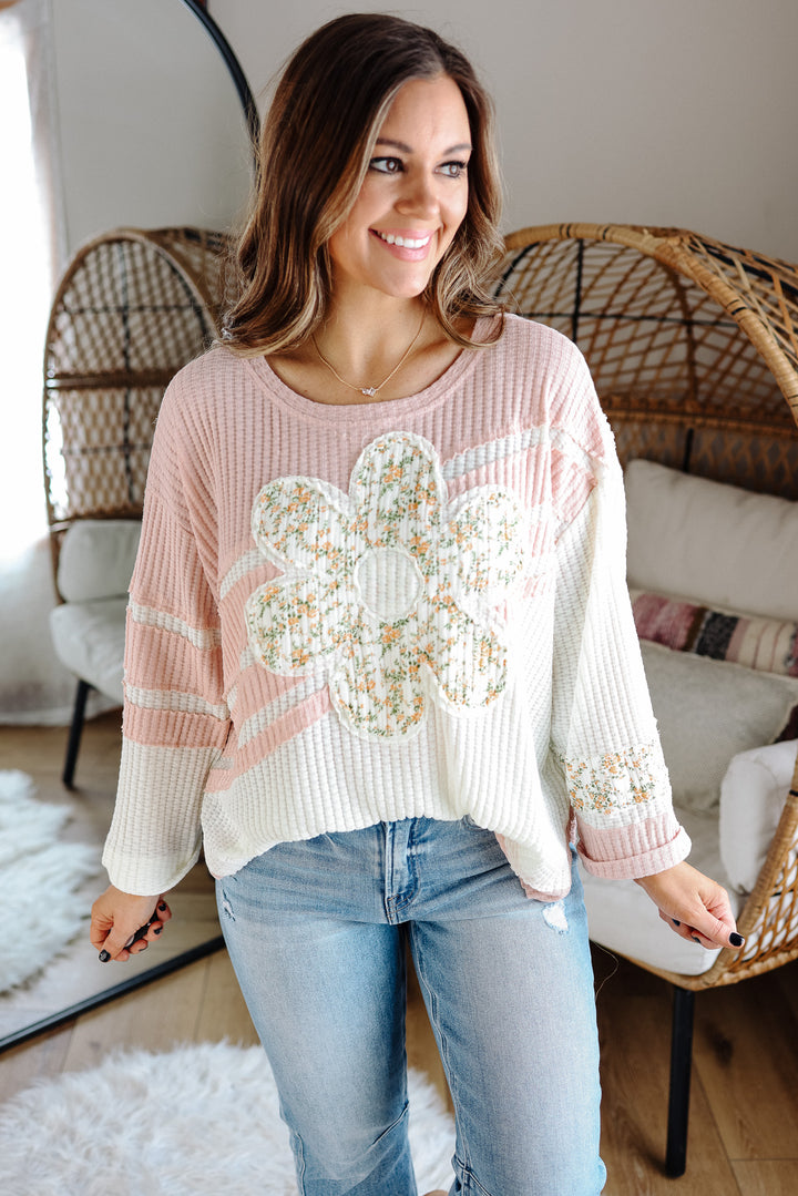 Saylor Daisy Patch Waffle Top
