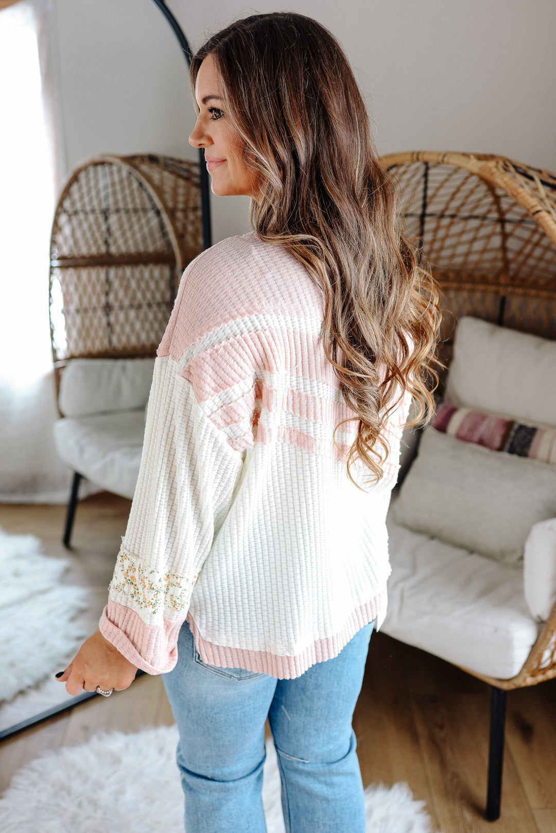 Saylor Daisy Patch Waffle Top