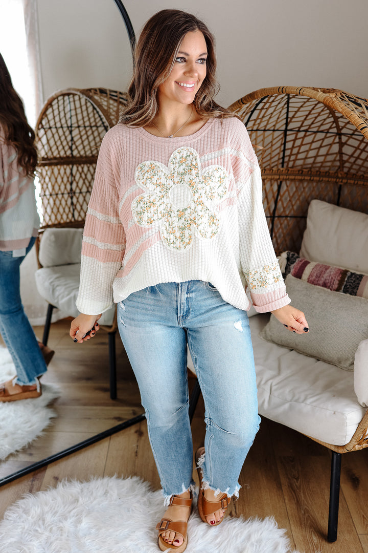 Saylor Daisy Patch Waffle Top