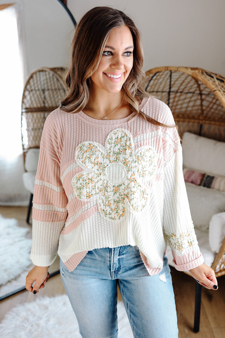 Saylor Daisy Patch Waffle Top