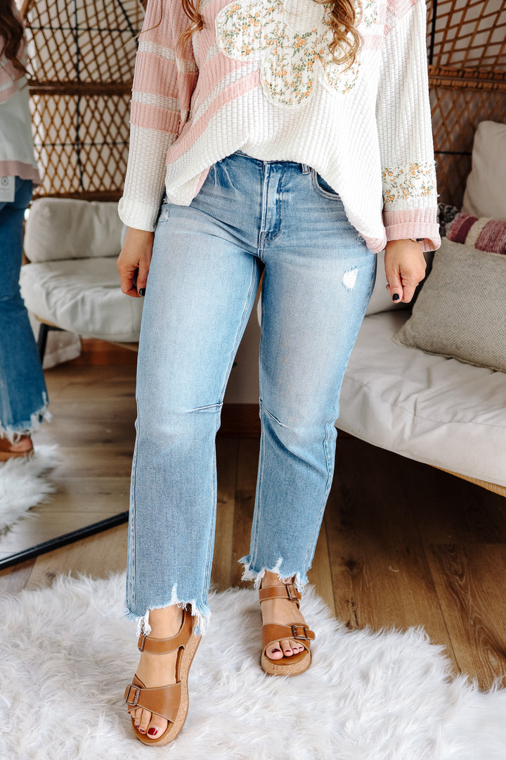 RISEN: MACI HIGH RISE CROP STRAIGHT JEANS