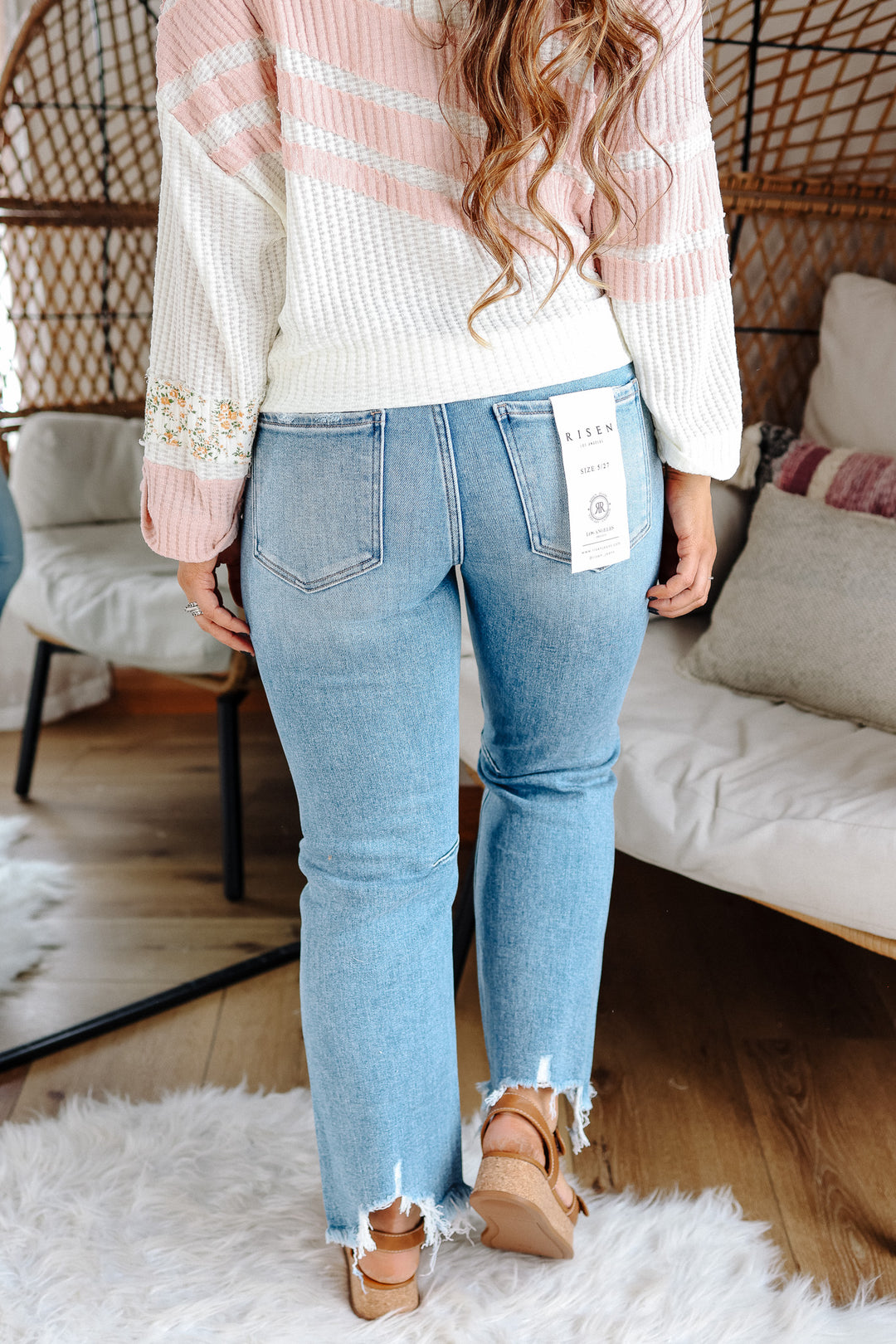 RISEN: MACI HIGH RISE CROP STRAIGHT JEANS