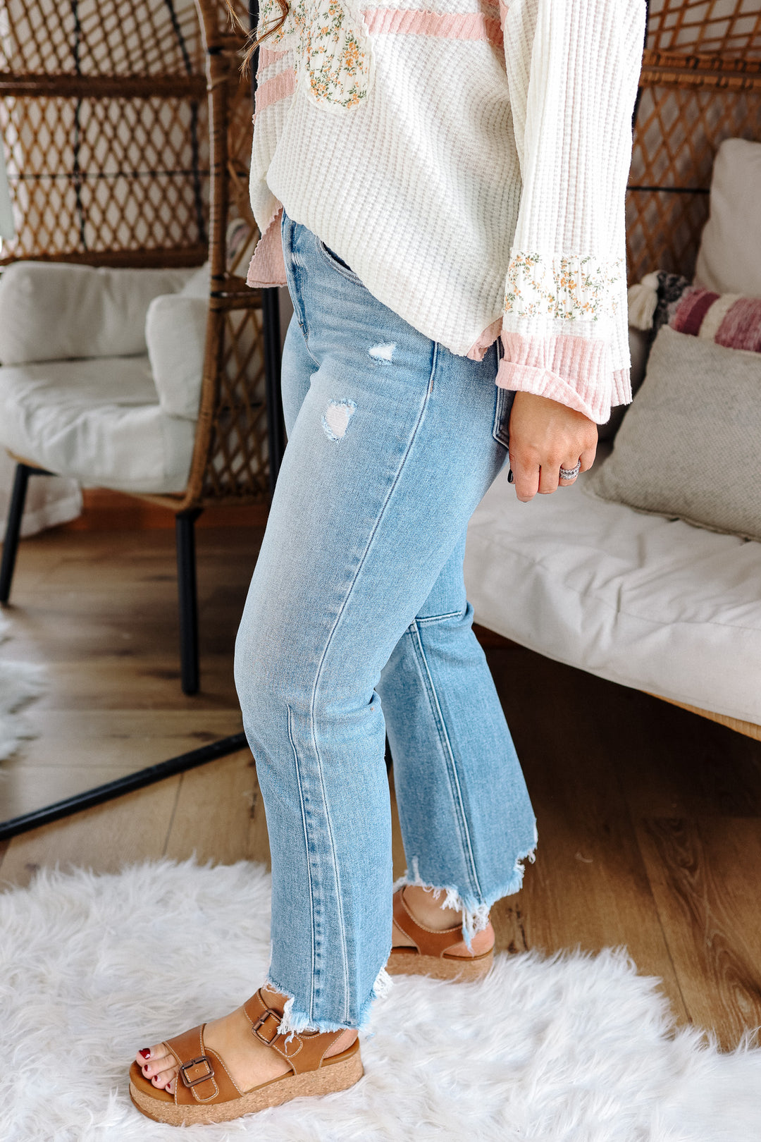 RISEN: MACI HIGH RISE CROP STRAIGHT JEANS