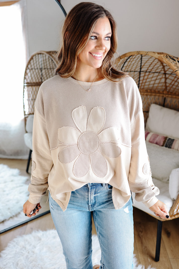 Astra Washed Two-Tone Daisy Top