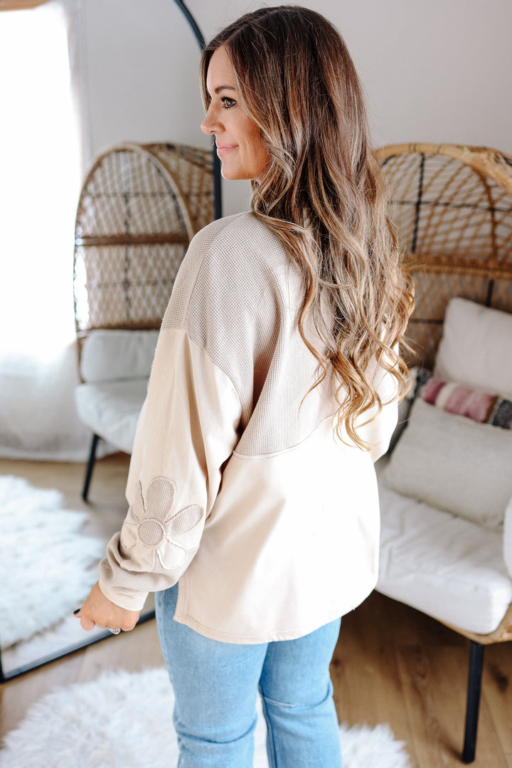 Astra Washed Two-Tone Daisy Top