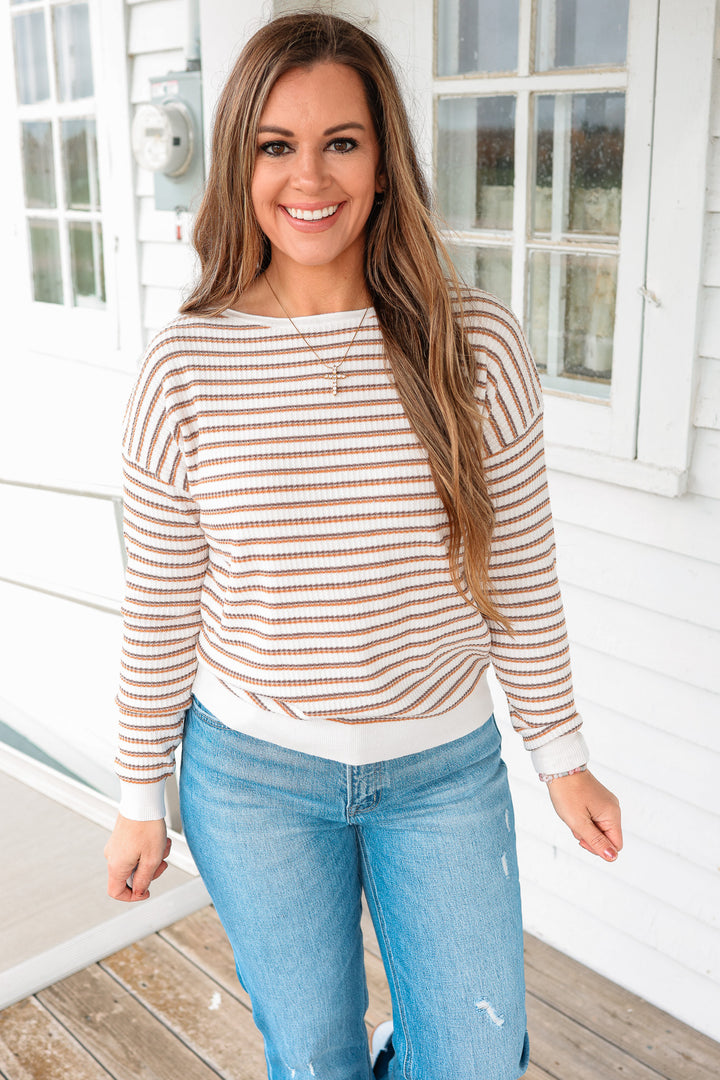 Reagan Striped Textured Sweater