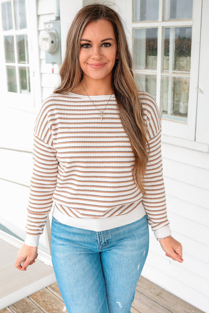 Reagan Striped Textured Sweater