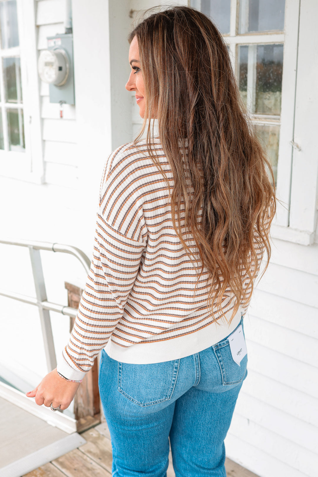 Reagan Striped Textured Sweater