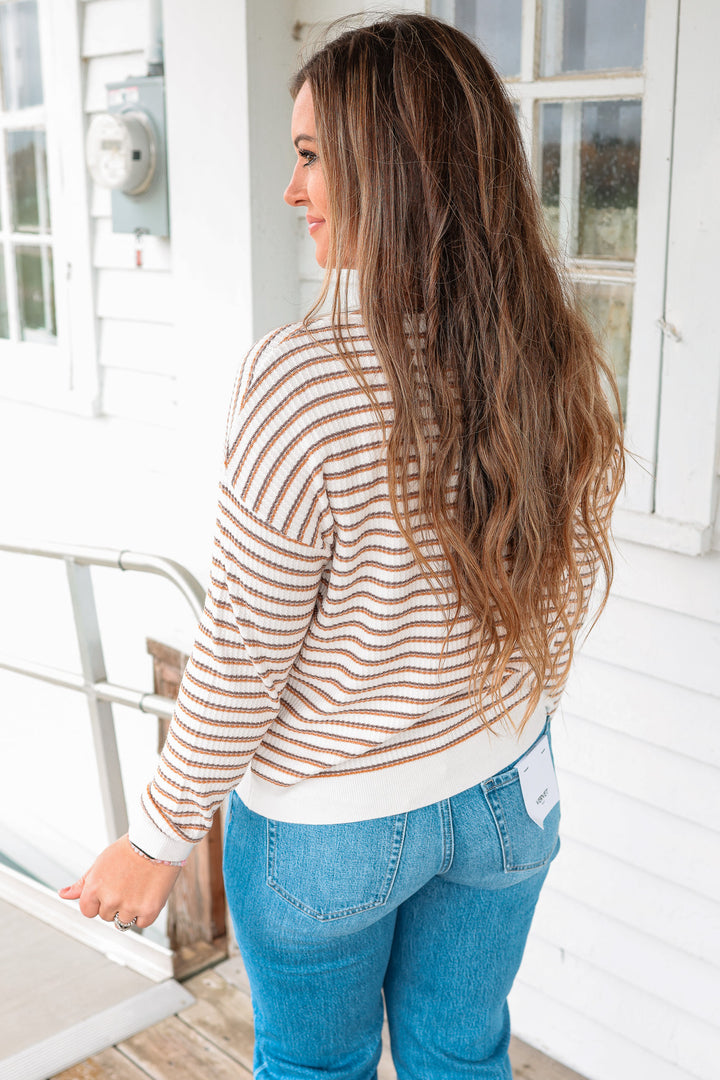 Reagan Striped Textured Sweater