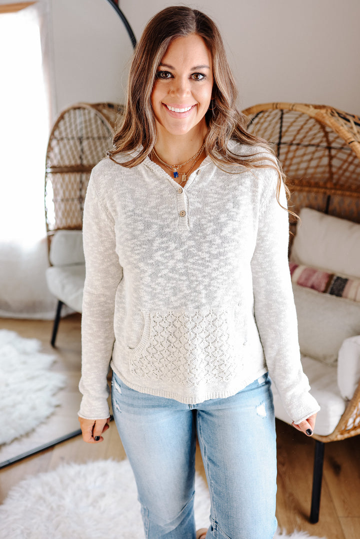 Kristy Crochet Mix Hoodie