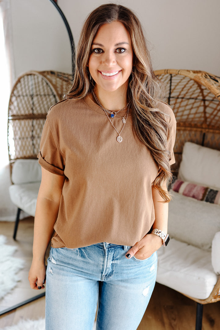 Mali Short Sleeve Top - Mocha