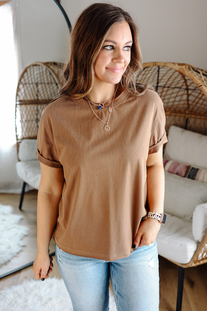 Mali Short Sleeve Top - Mocha