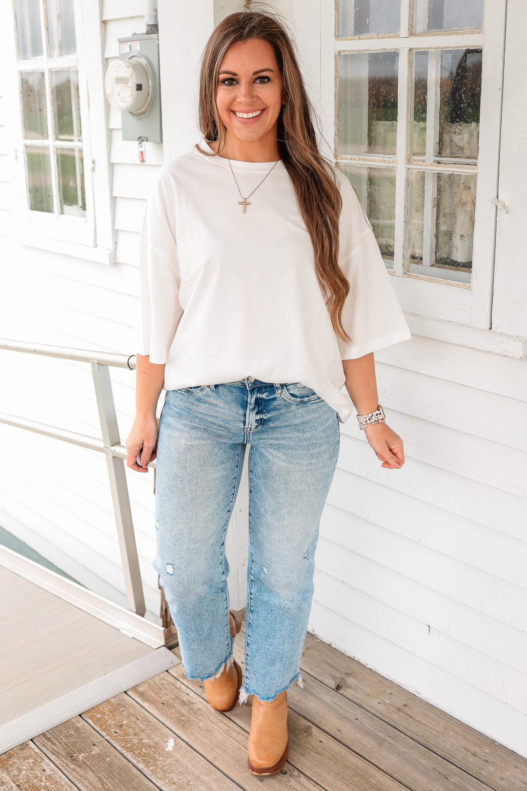 Indie Oversized Everyday Cotton Tee - White