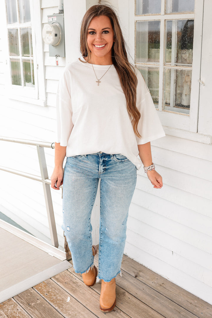 Indie Oversized Everyday Cotton Tee - White
