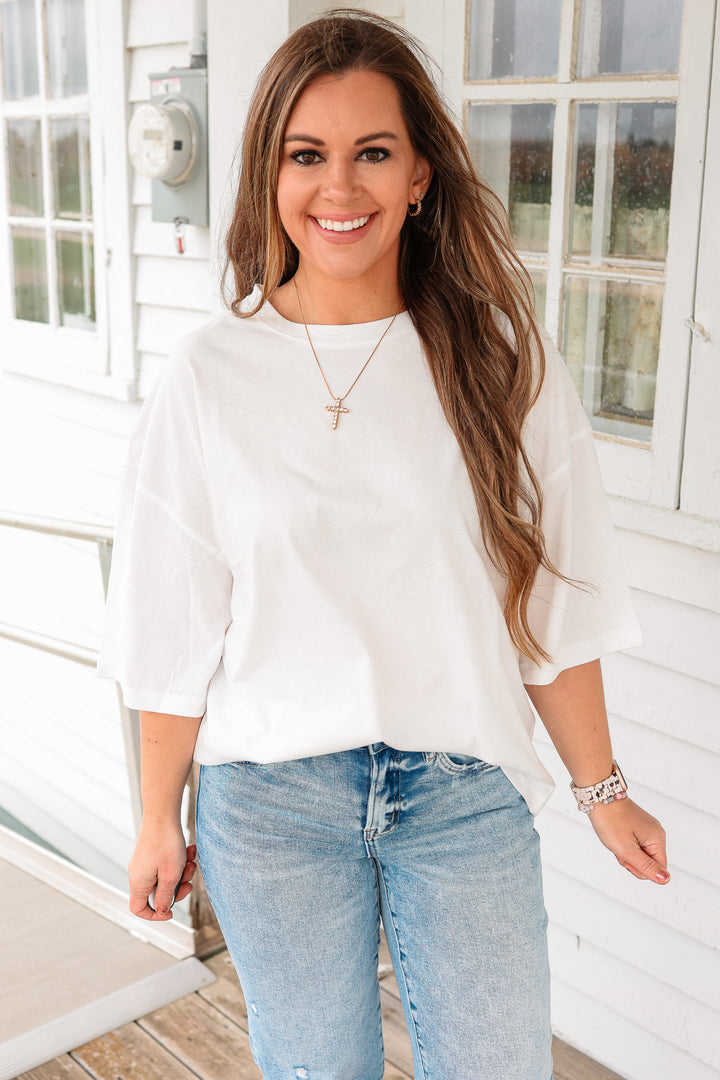Indie Oversized Everyday Cotton Tee - White