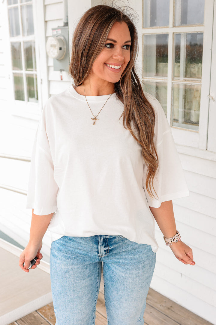 Indie Oversized Everyday Cotton Tee - White