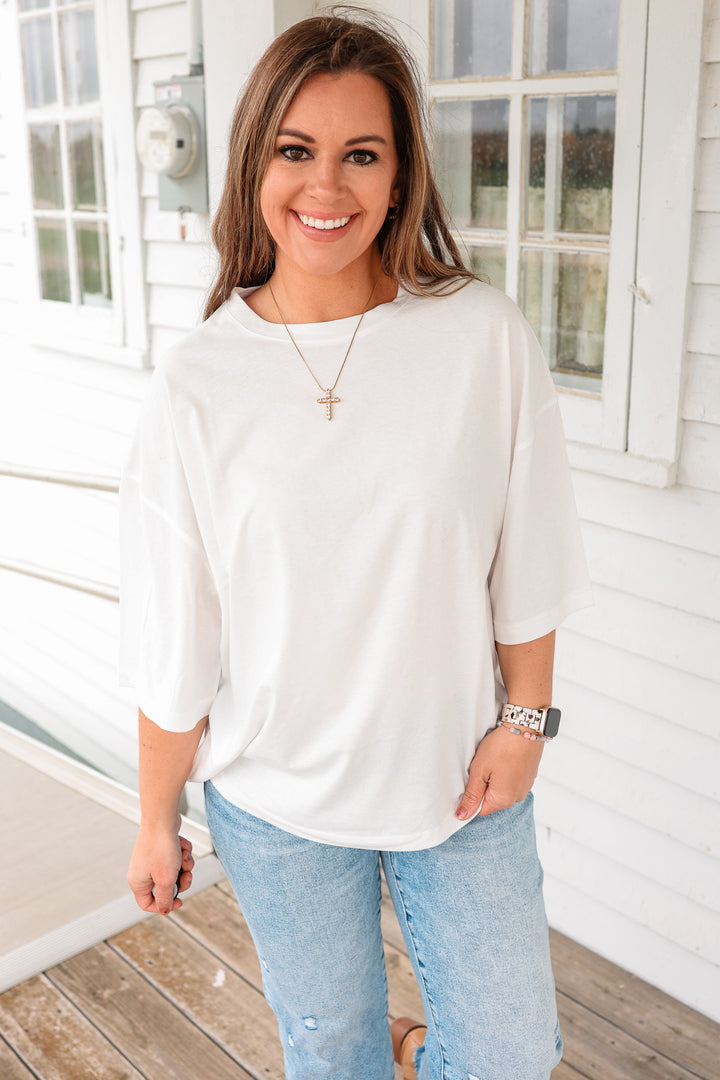 Indie Oversized Everyday Cotton Tee - White