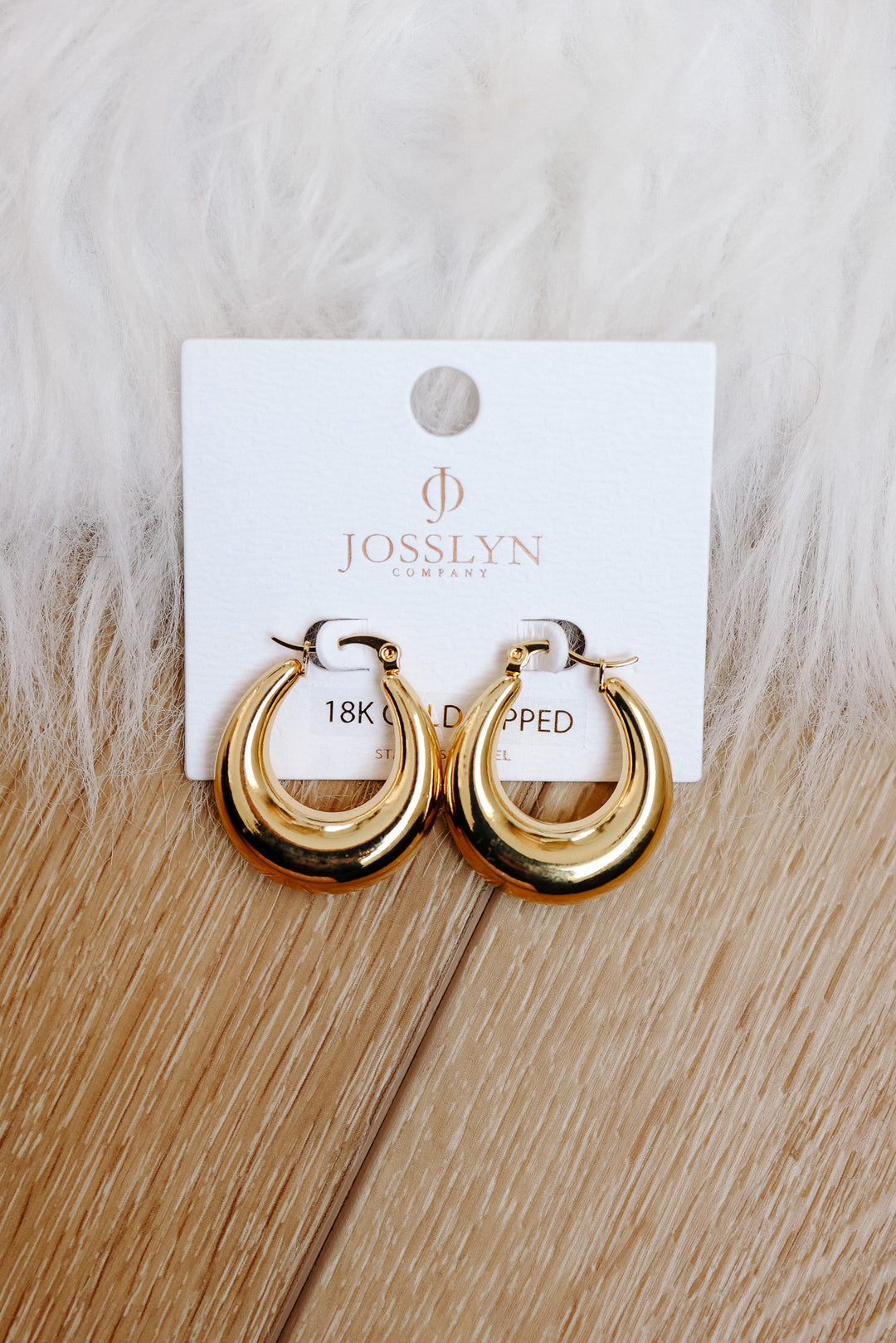 Gold U-Shape Hoop Earrings