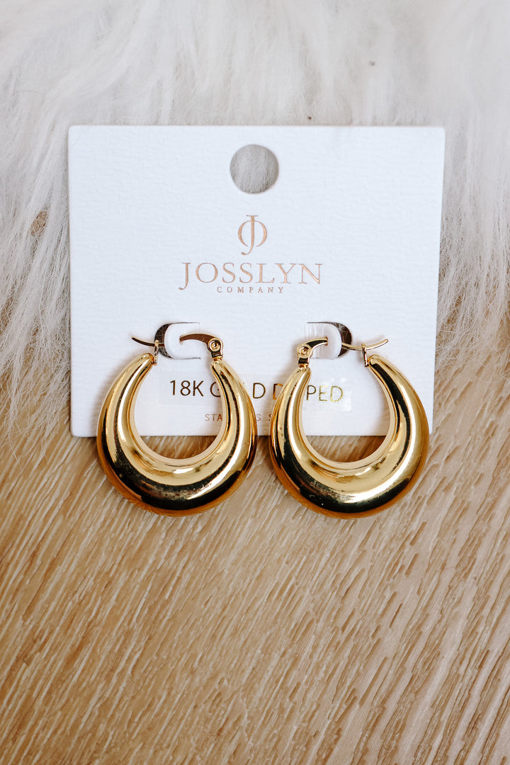 Gold U-Shape Hoop Earrings
