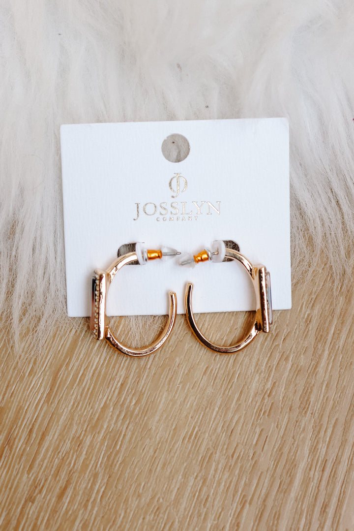 Tortoise & Pavé Gold Hoop Earrings