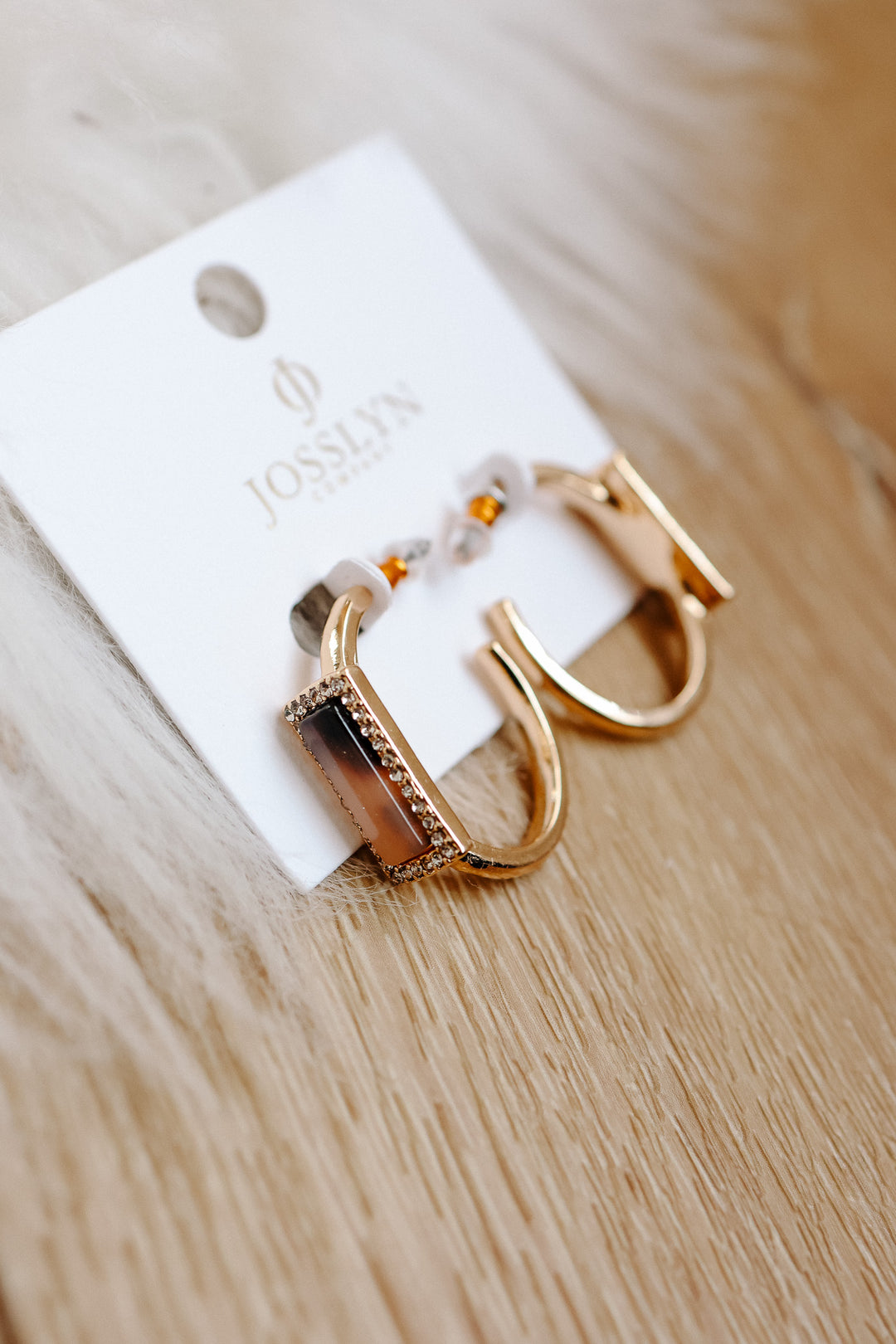 Tortoise & Pavé Gold Hoop Earrings