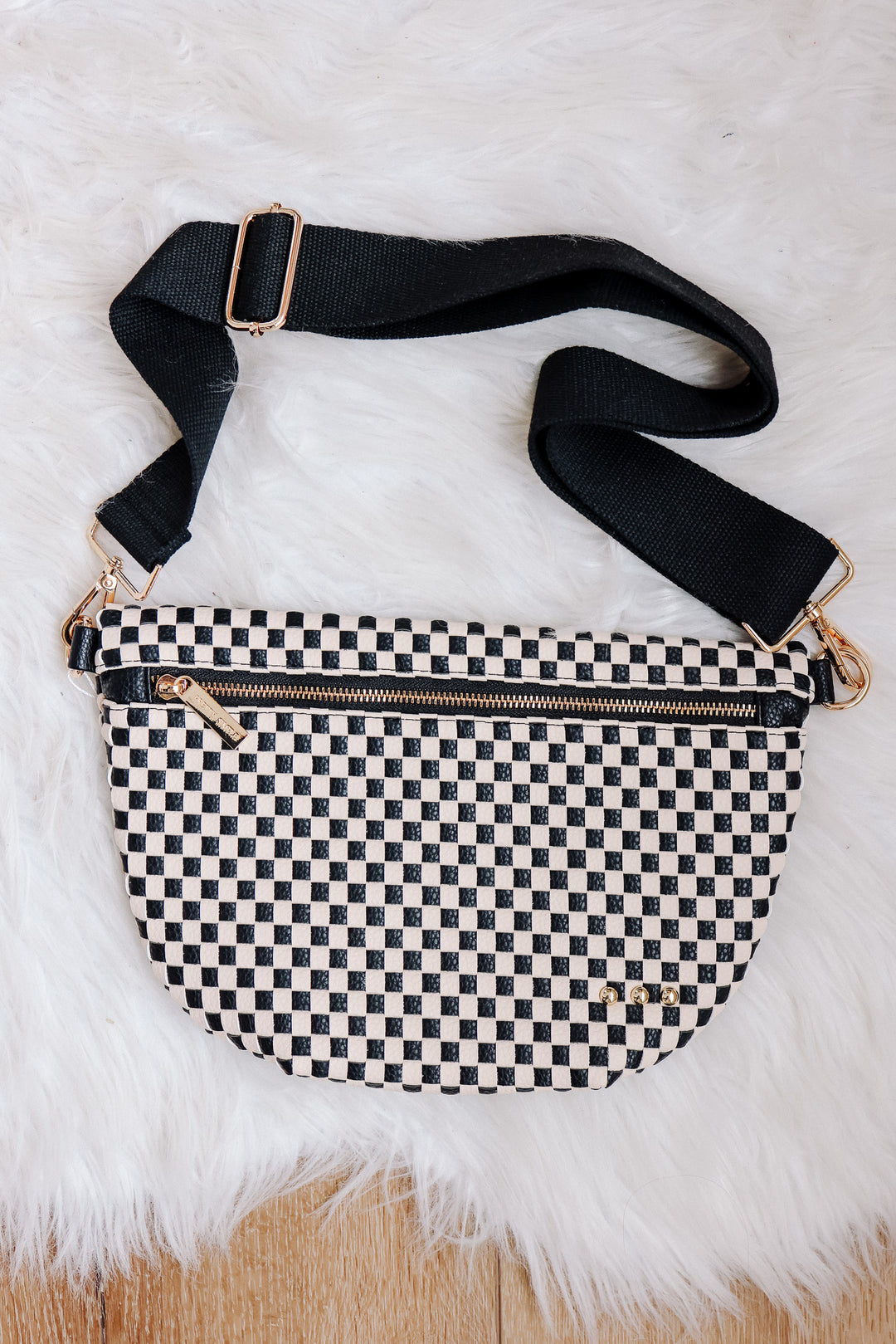 Westlyn Woven Bum Bag - Checkered Black