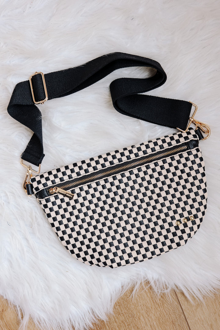 Westlyn Woven Bum Bag - Checkered Black