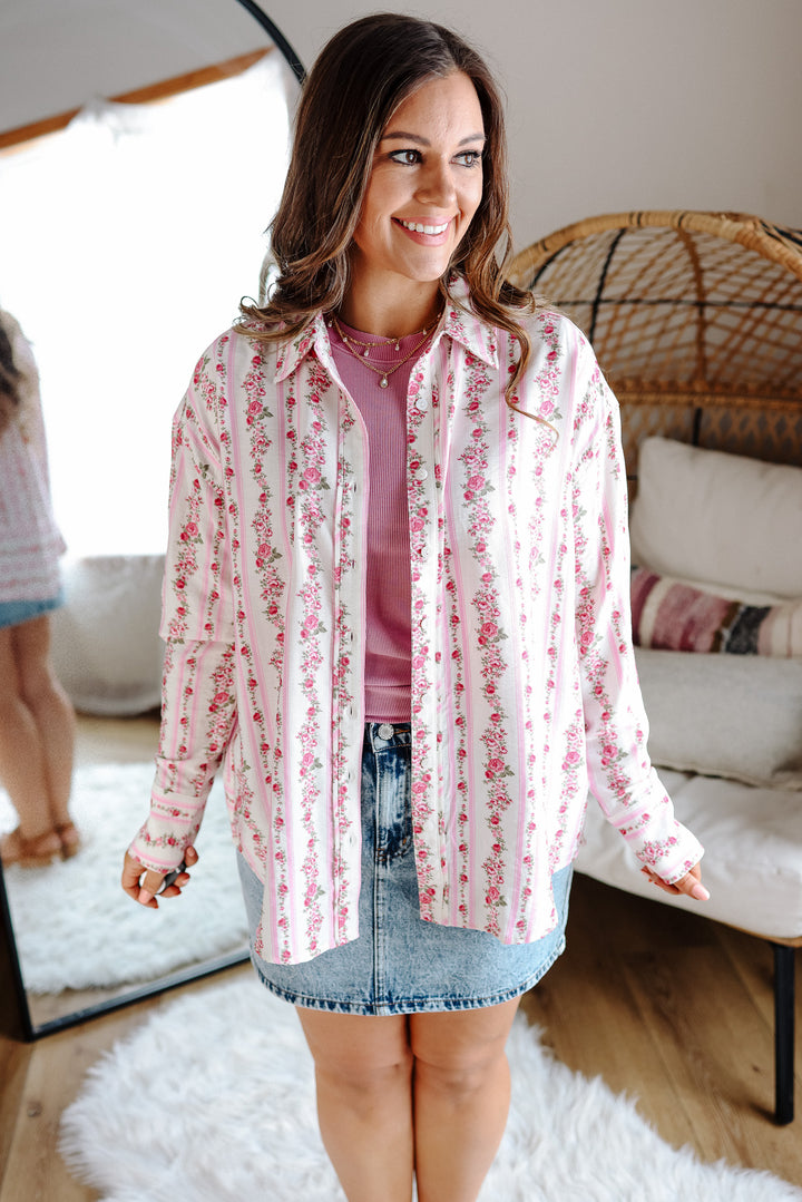 Rory Mixed Floral Button Down Shirt