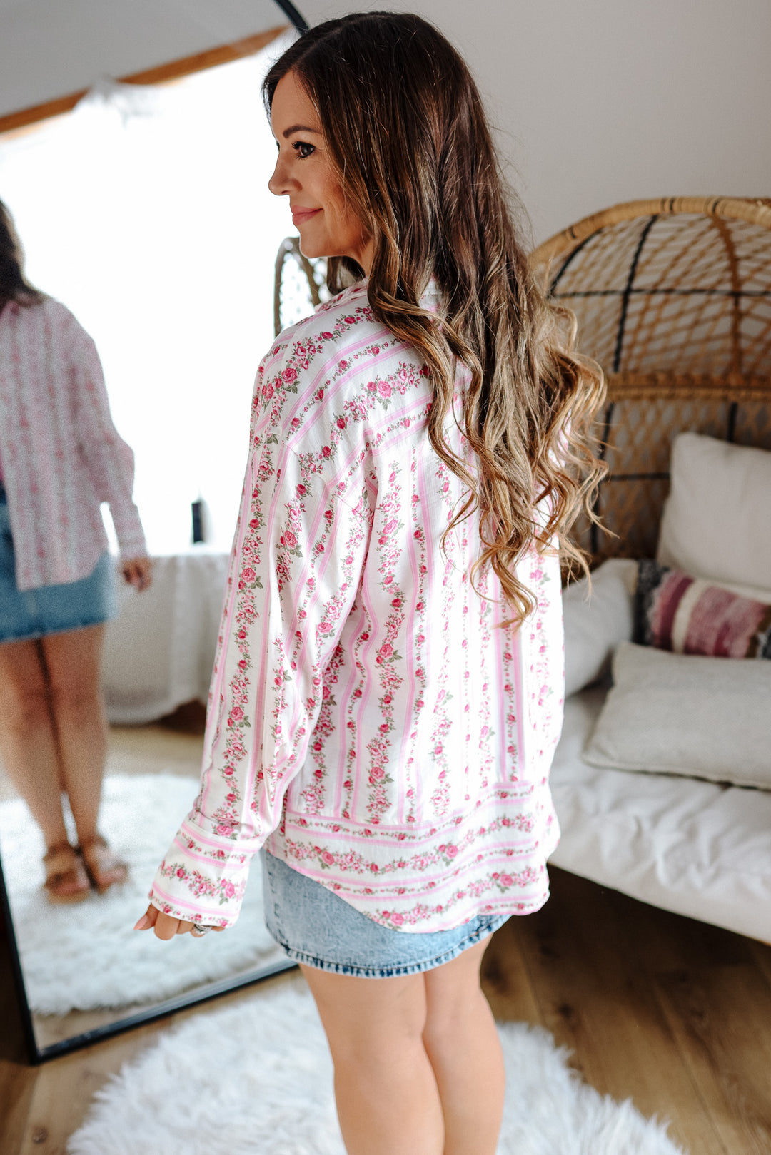 Rory Mixed Floral Button Down Shirt