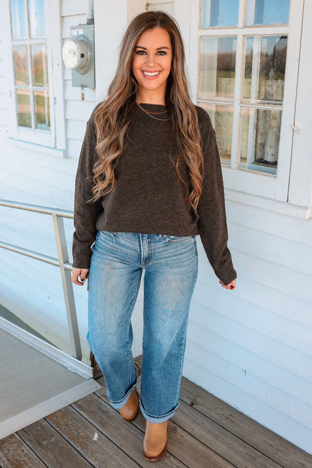 RISEN: Bristyl Elastic Band Tummy Control Cuffed Jeans