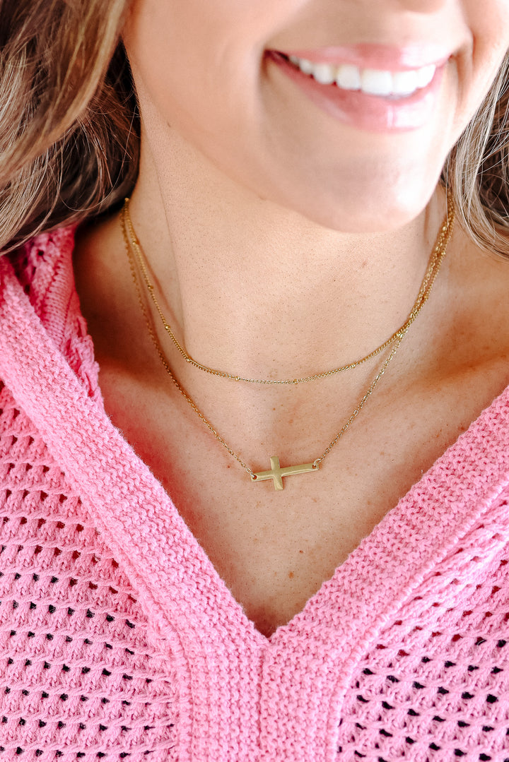 Layered Cross Necklace