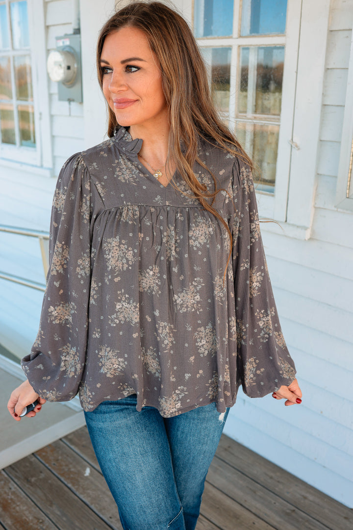 Delaney Floral Notch Neck Top