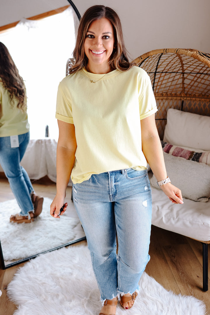 Mali Short Sleeve Top - Lemon