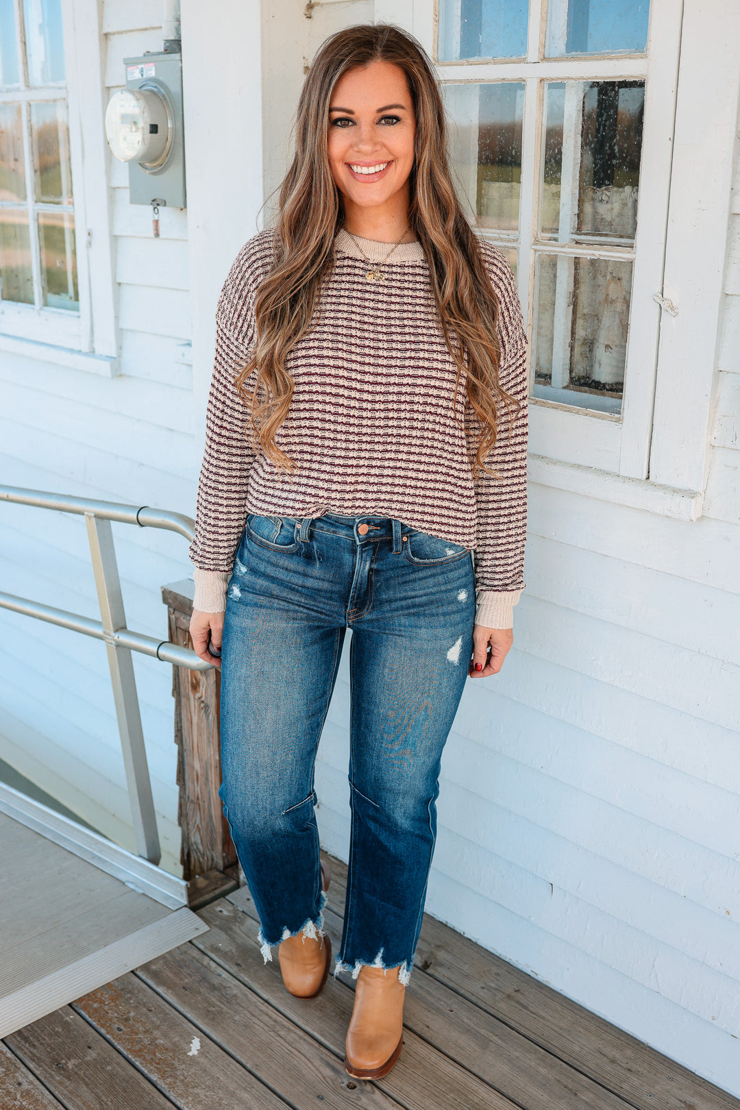 RISEN: MACI HIGH RISE CROP STRAIGHT JEANS - DARK WASH