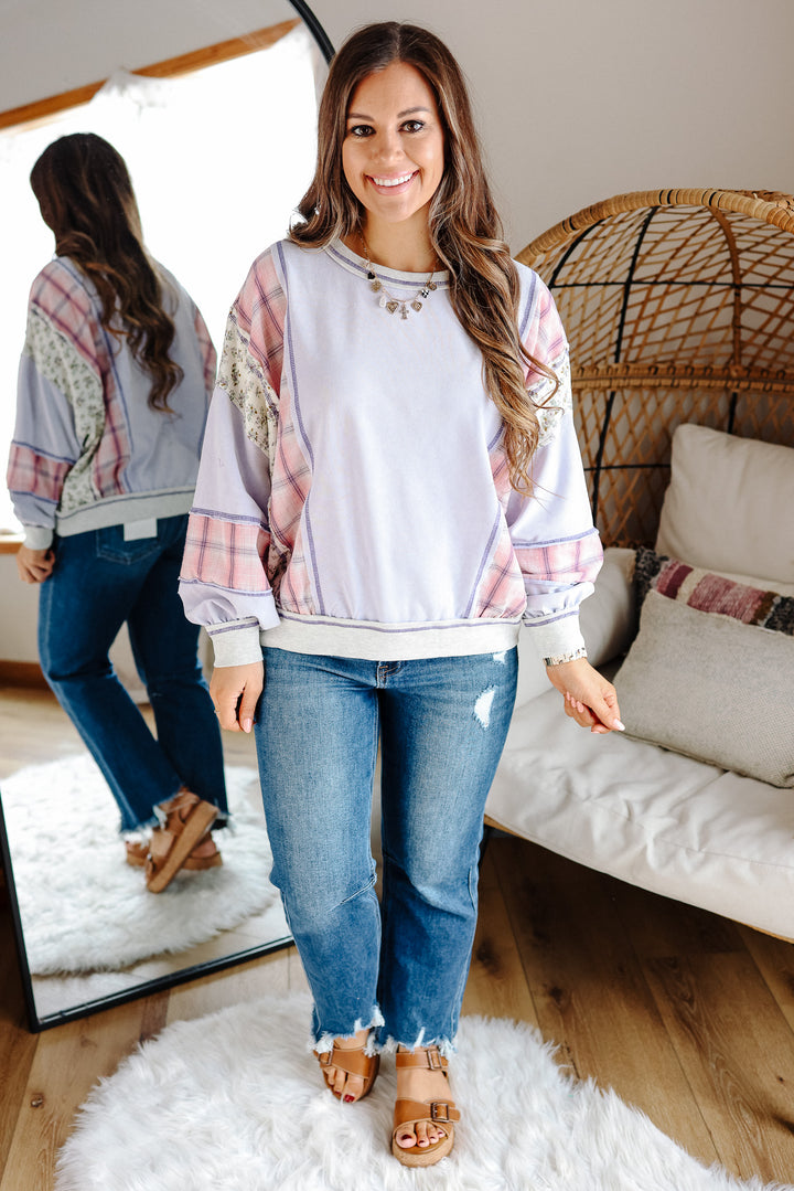 Selah Mixed Fabric Sweatshirt