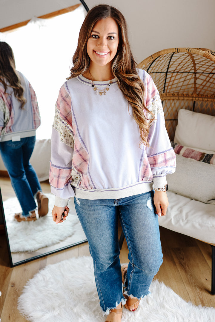 Selah Mixed Fabric Sweatshirt
