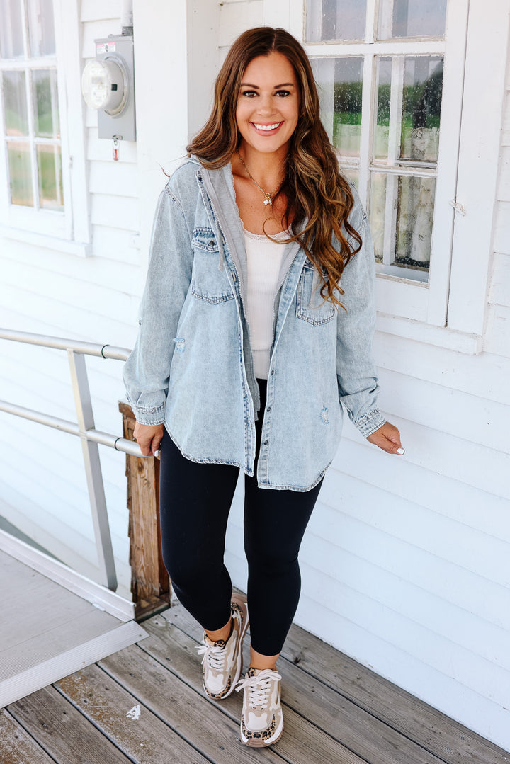 Hadlee Denim Shirt Hoodie