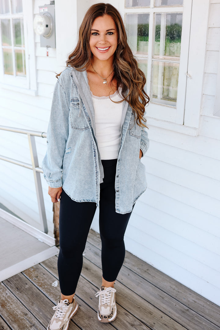 Hadlee Denim Shirt Hoodie