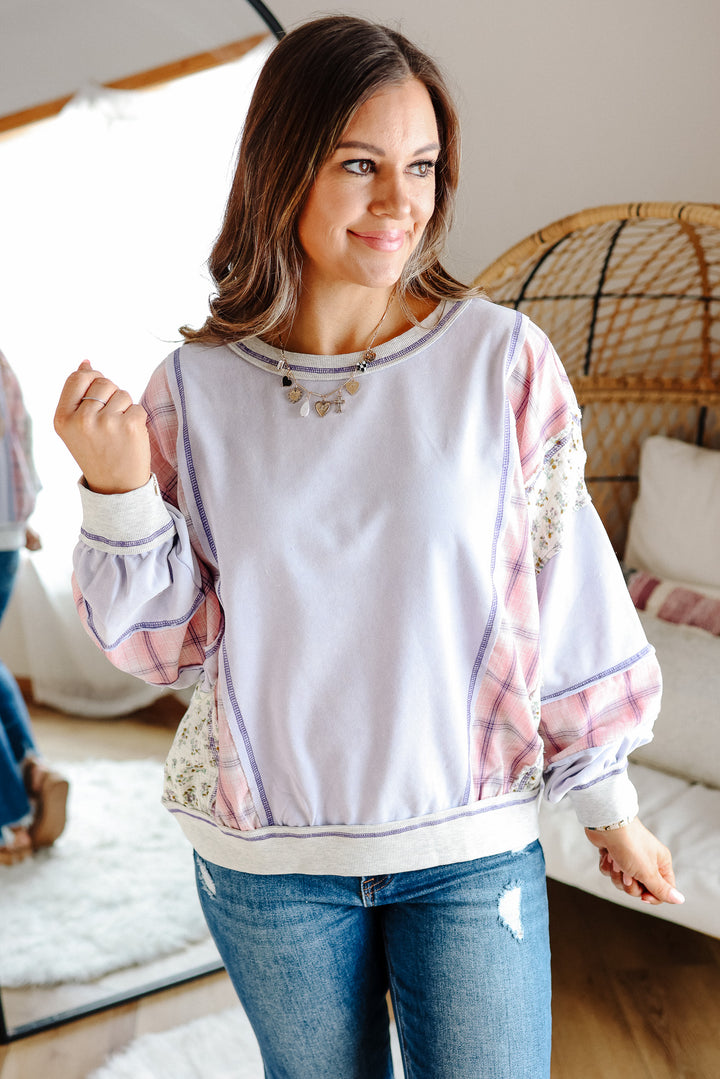 Selah Mixed Fabric Sweatshirt