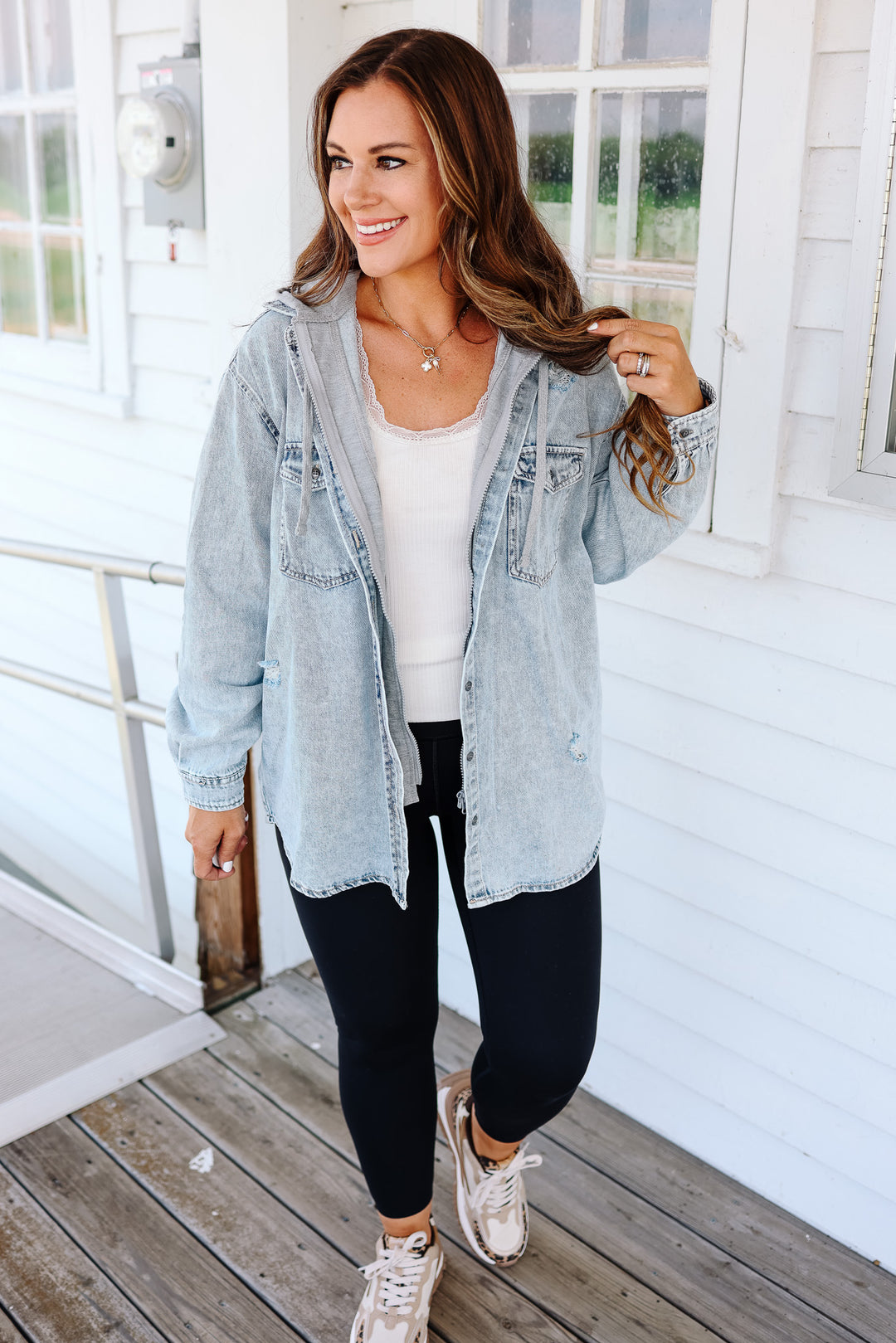 Hadlee Denim Shirt Hoodie