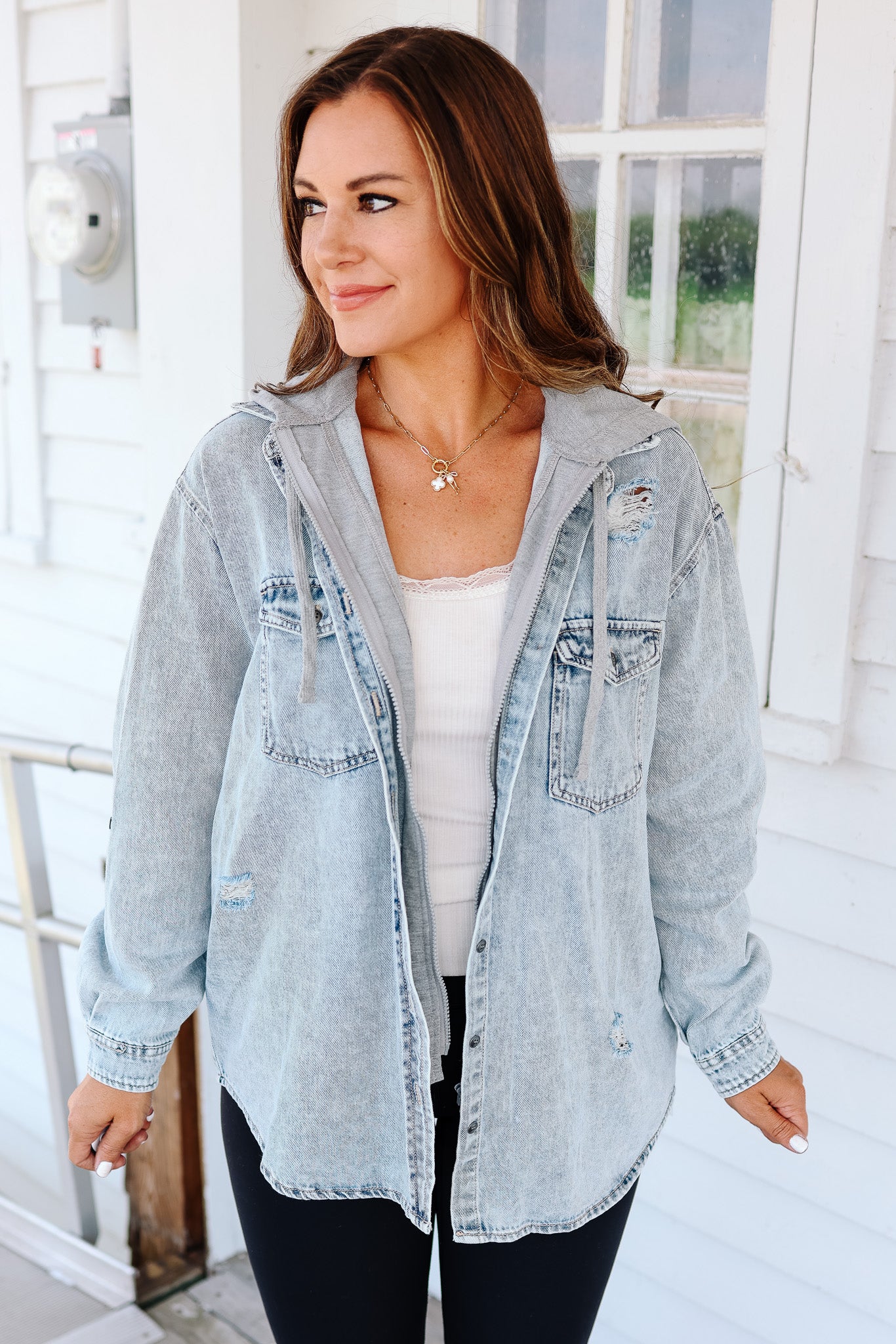 Hadlee Denim Shirt Hoodie – Aiden & Oak
