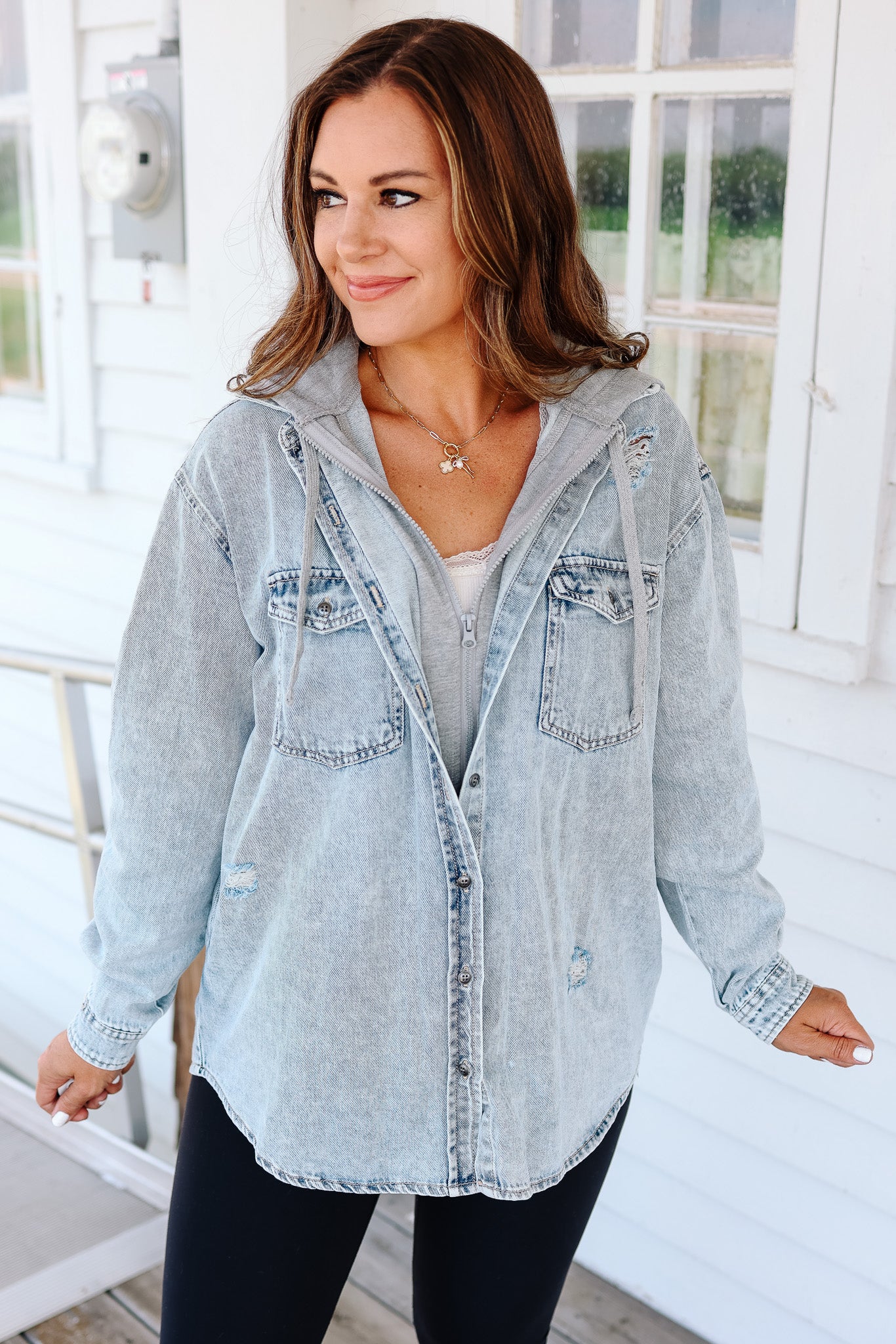 Hadlee Denim Shirt Hoodie – Aiden & Oak