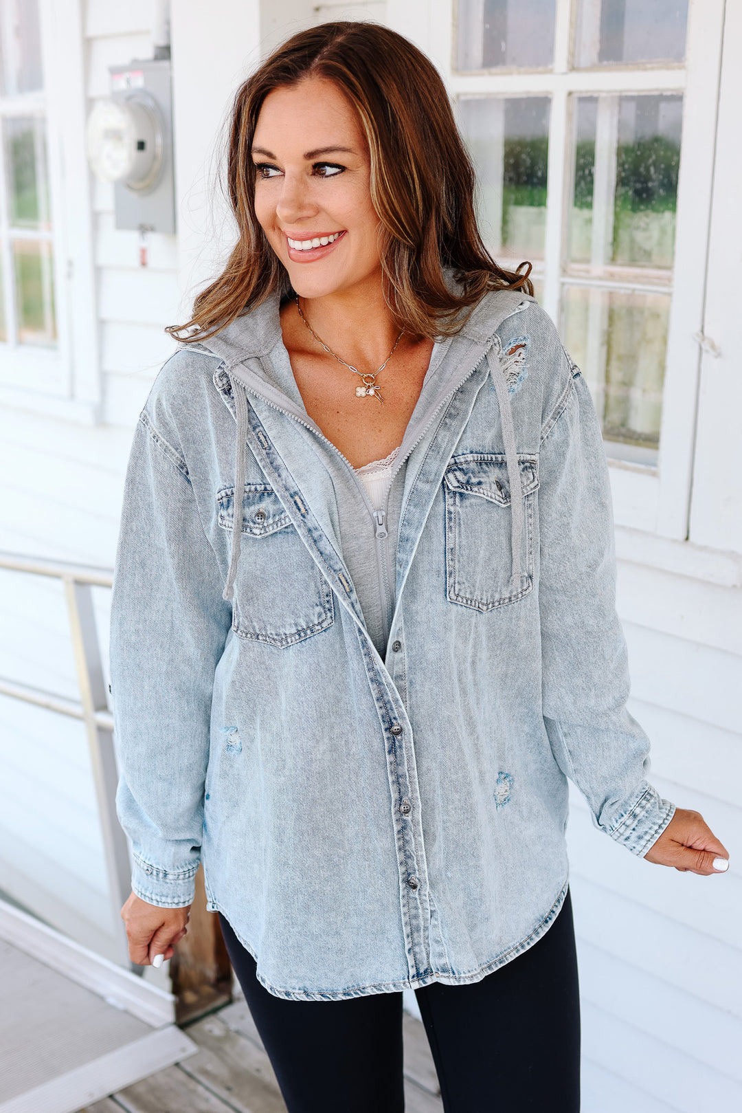 Hadlee Denim Shirt Hoodie