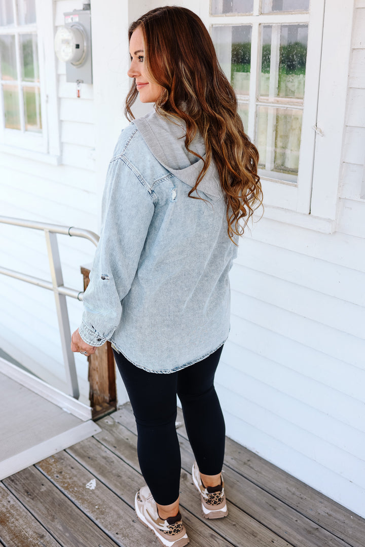 Hadlee Denim Shirt Hoodie