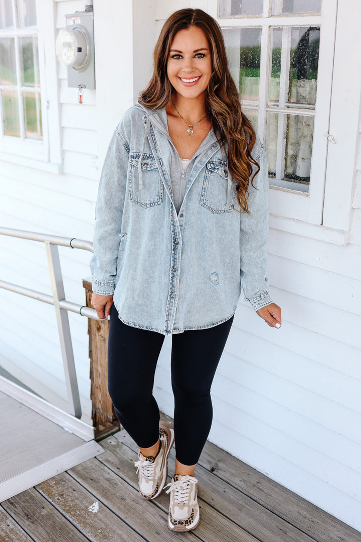 Hadlee Denim Shirt Hoodie