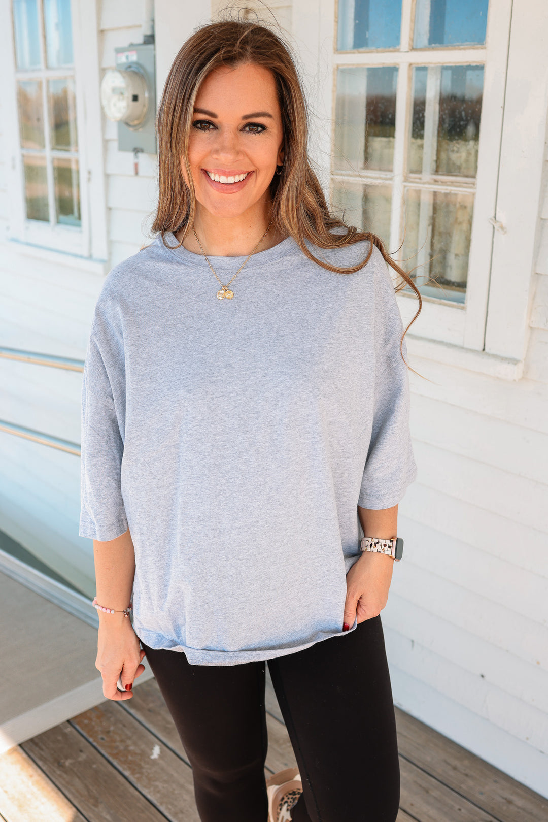 Indie Oversized Everyday Cotton Tee - Heather Grey