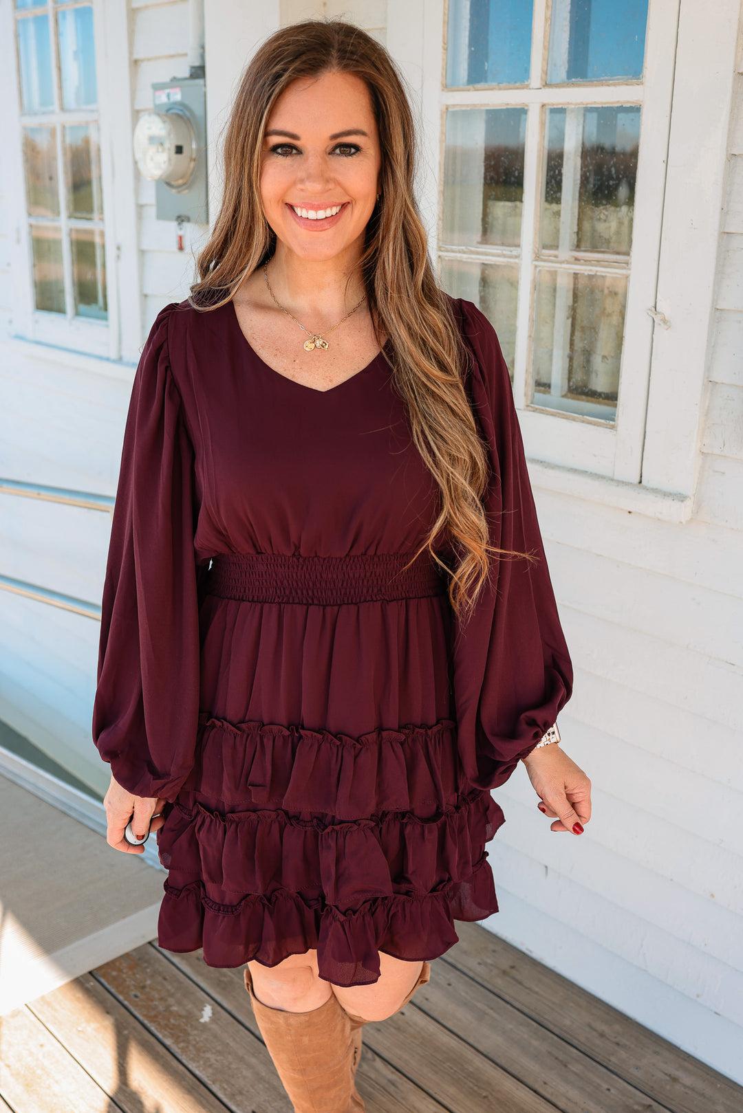 Millie Smocked Waist Ruffle Dress