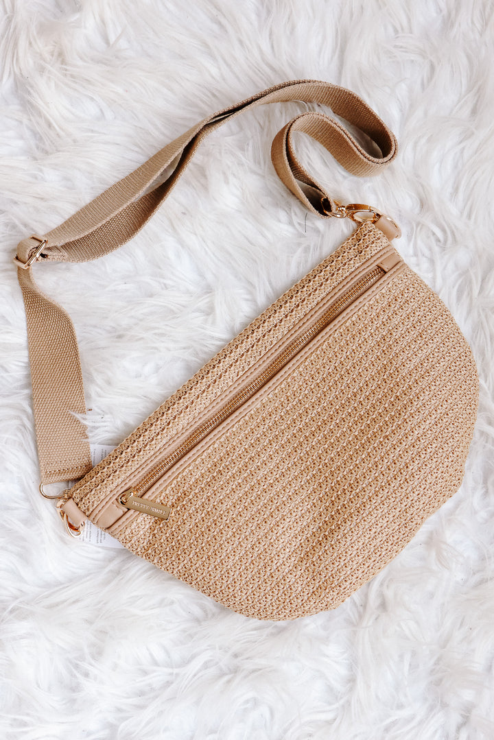Rachel Raffia Westlyn Bum Bag - Tan