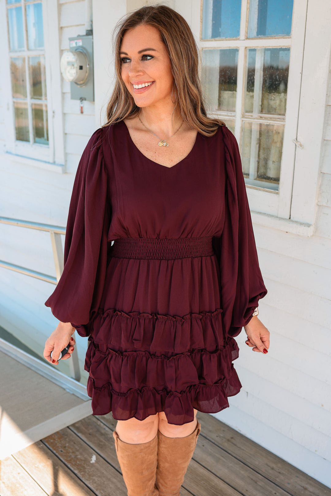 Millie Smocked Waist Ruffle Dress